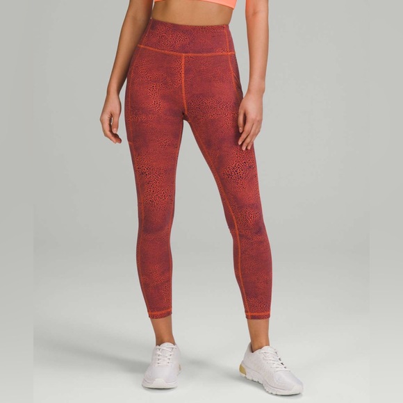 Lululemon Invigorate High-Rise Deep Orange  Tight 25" Women Size 6 - Picture 1 of 8